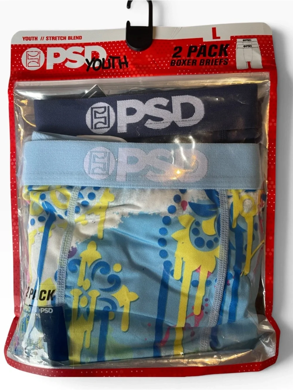 PSD Youth Boxer Briefs Paisley Drip 2 Pack Boys Size Large